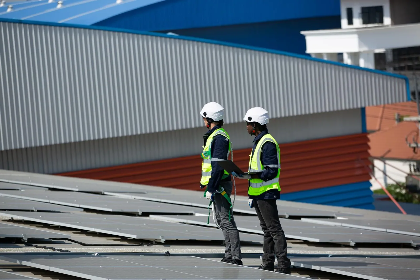 Roof inspection on a commercial building in Honolulu